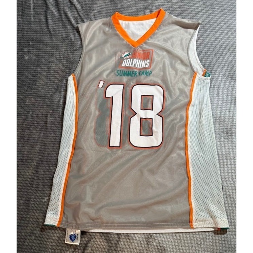 Miami Dolphins Junior Summer Camp Reversible Jersey Grey White Youth 18 BDA NFL